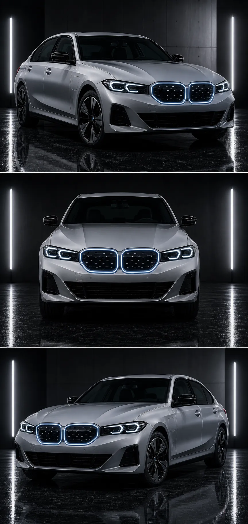 宝马i3 2022–2024 发光中网适配效果示意